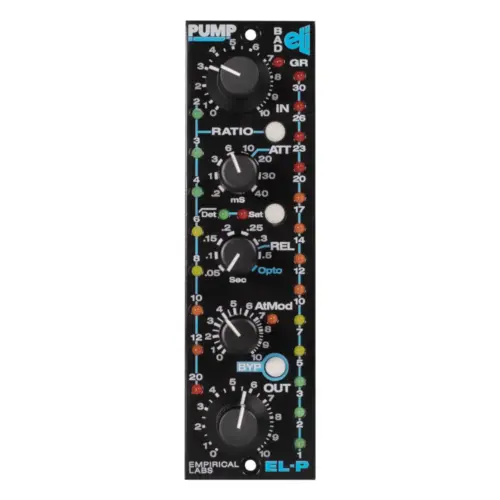 Originally imagined in 2014, Empirical Labs EL-P PUMP is a single channel, 500 series rack mount compressor loaded with the kinds of features and performance you’ve come to expect from Empirical Labs.