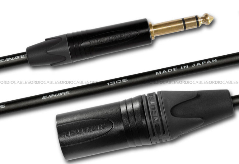 TRS to Male XLR Star-Quad Cable Black Gold Cable