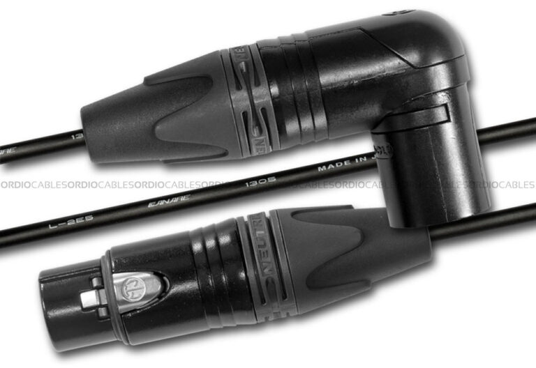 Right Angle Male XLR to Female XLR Cable