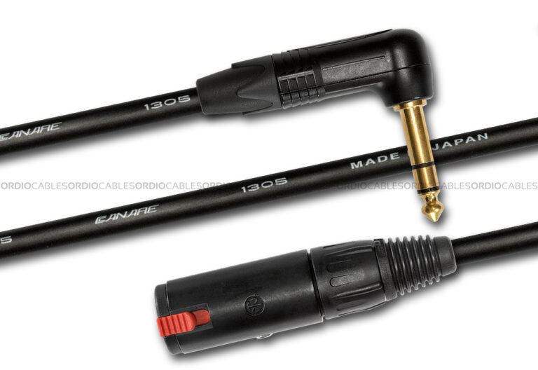 Right Angle TRS to TRS Extension Cable Black Gold