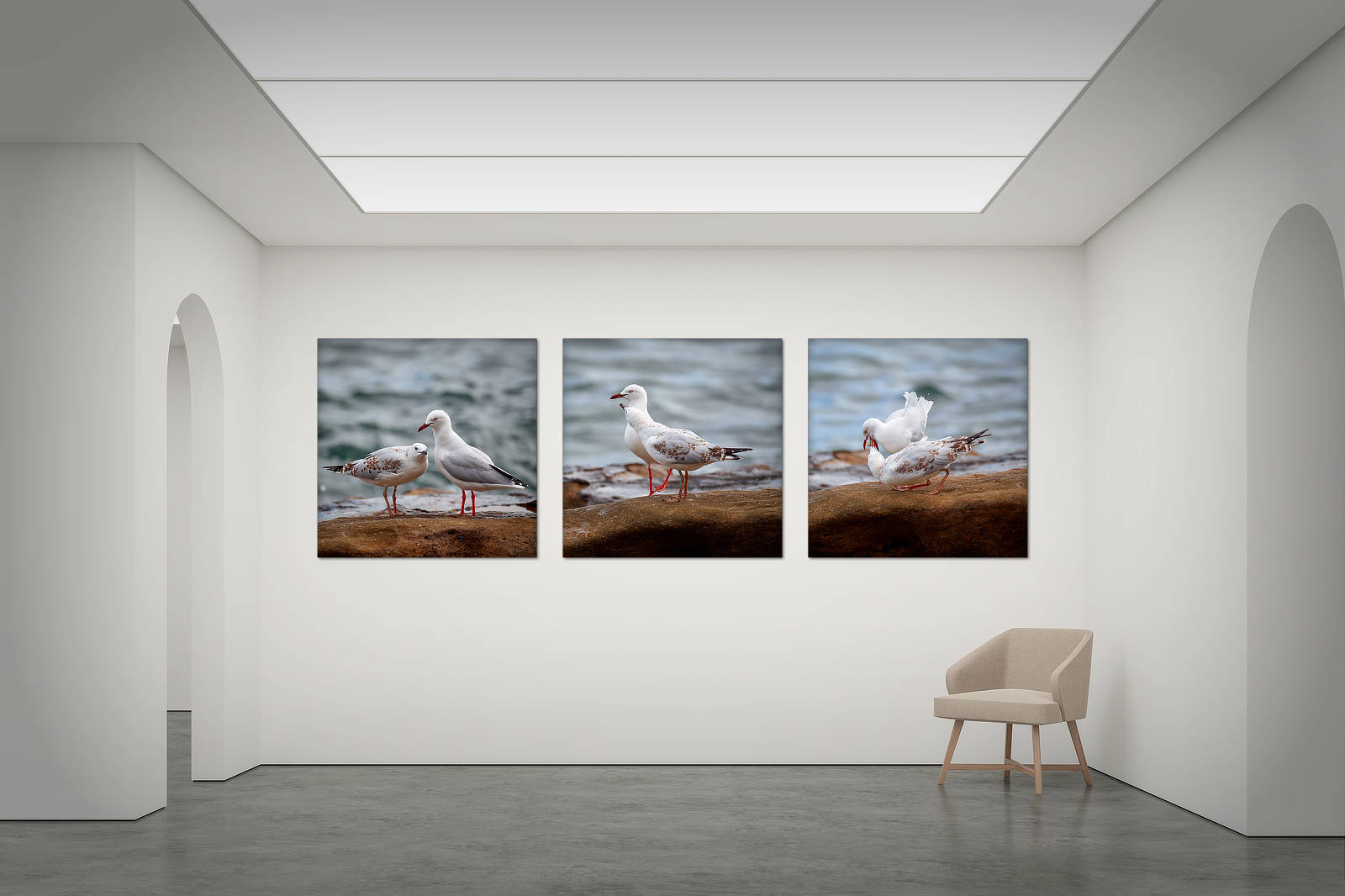 Silver Sea Gulls Acoustic Panel