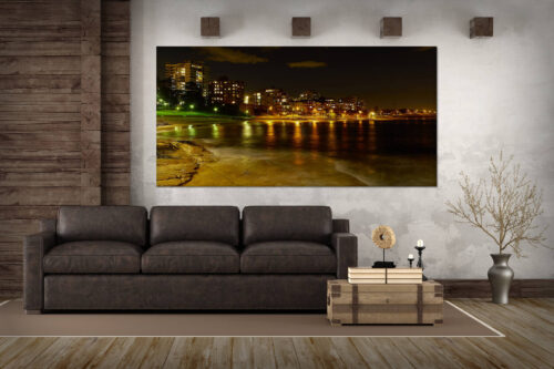 Home interior in rustic style with leather couch and old wooden paneling - 3d Rendering